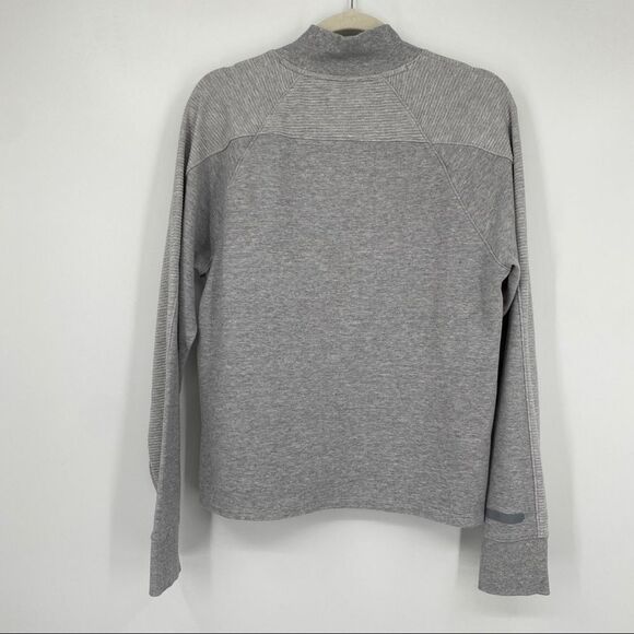 Under Armour Women's Mock Turtleneck Pullover Ribbed Logo Heathered Sweater Top - Picture 9 of 15